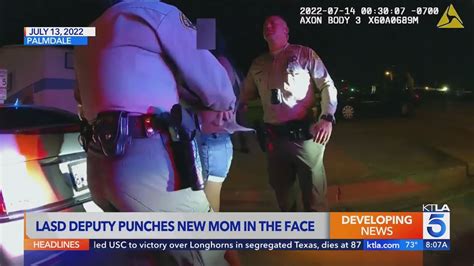 Bodycam video shows Los Angeles County deputy punching mother in the face